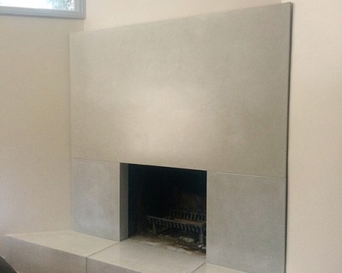 Custom Concrete Fireplace
