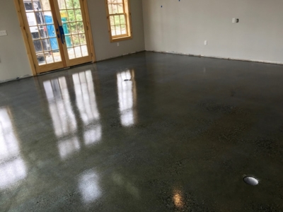 Polished and stained concrete floor – Newtown CT
