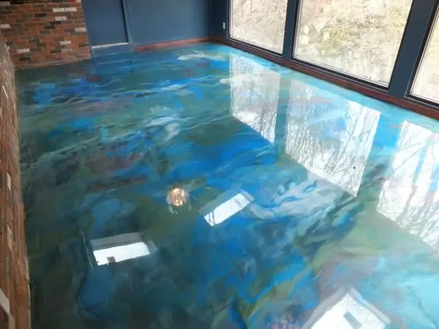 metallic effect epoxy floor elmers waterfall restaurant