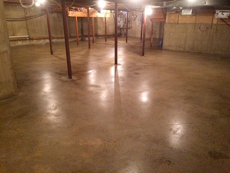 polished concrete basement floor in rye brook new york