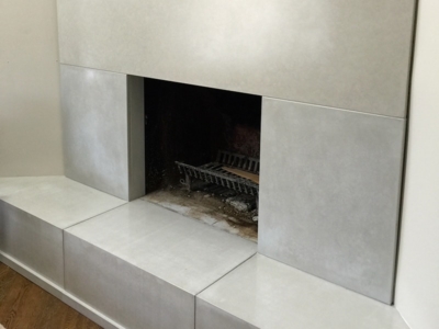 concrete fireplace in armonk new york