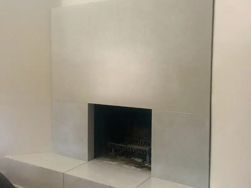 concrete fireplace in armonk new york