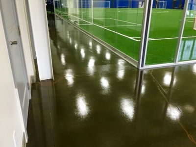 acid stained polished concrete floor mystic indoor sports