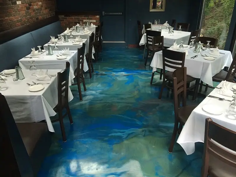 Metallic Epoxy Floor – Waterfall Restuarant Danbury CT