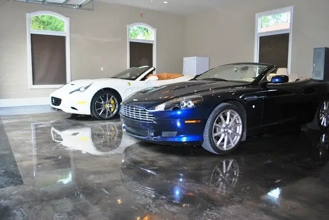 garage floor using metallic epoxy coating